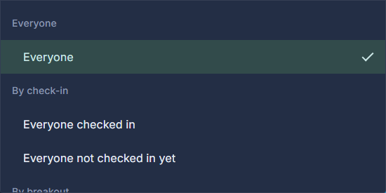 The groups you can message.