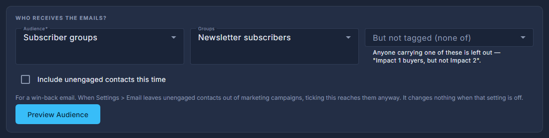 WHO RECEIVES THE EMAILS, on the campaign.