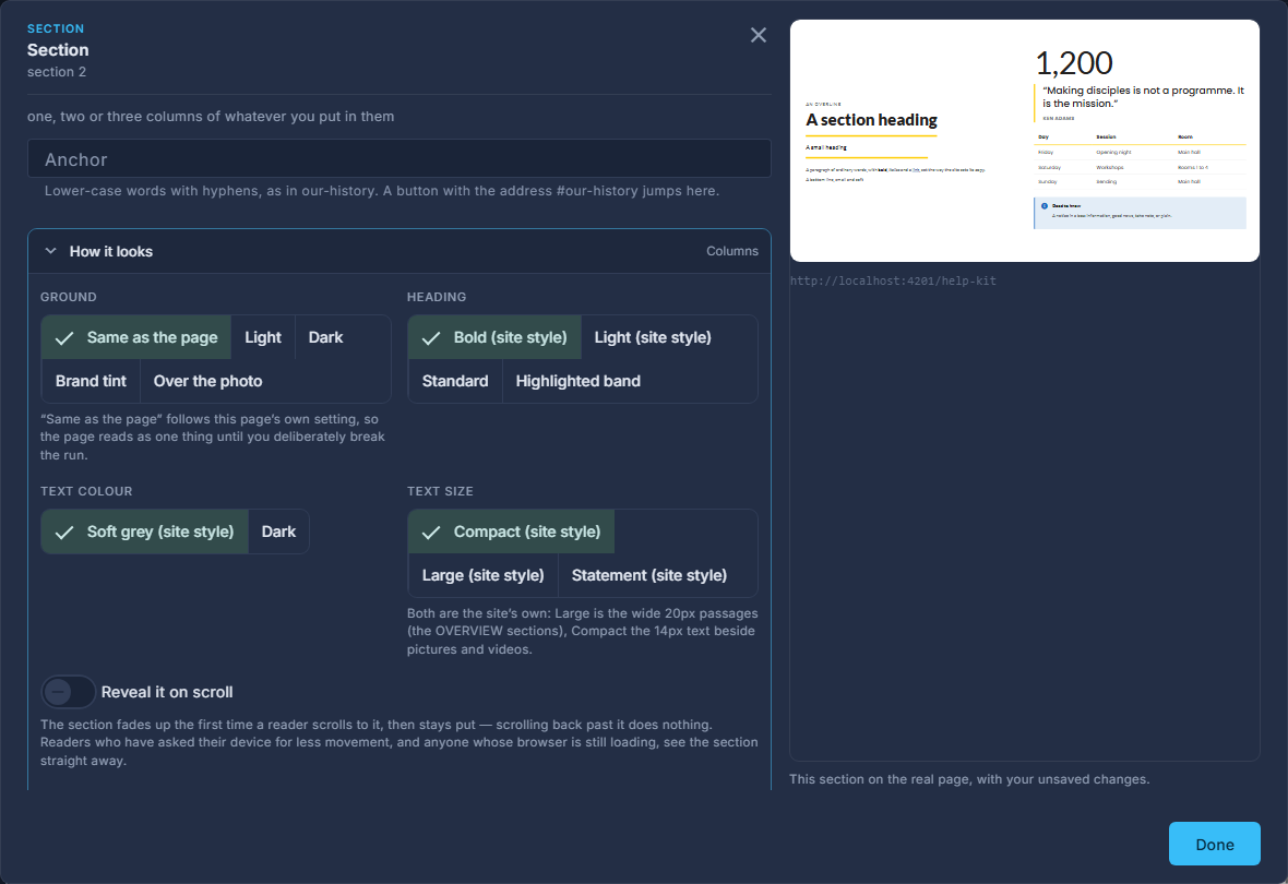 A List's own settings, with "Where the items come from": typed here, or one of your records.