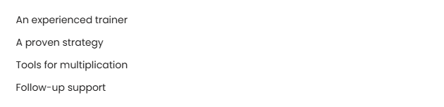 Icon, shown as a list of lines each beside the same icon - ticks down what is included.