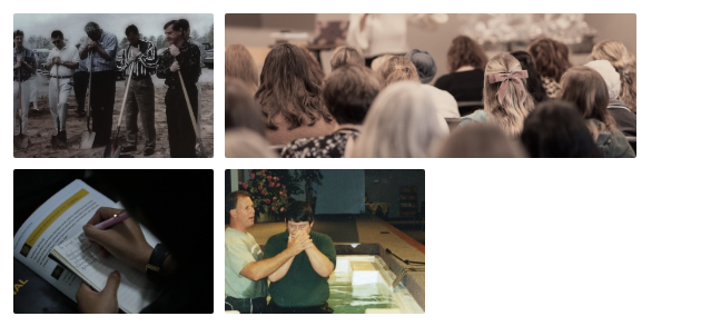 Picture grid: photos from a folder - a strip that scrolls sideways, a taller grid, or a gallery.