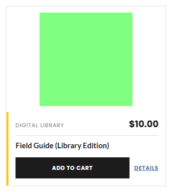 Product: one product from the Store, with Add to cart. Its name, picture and price come from the product.