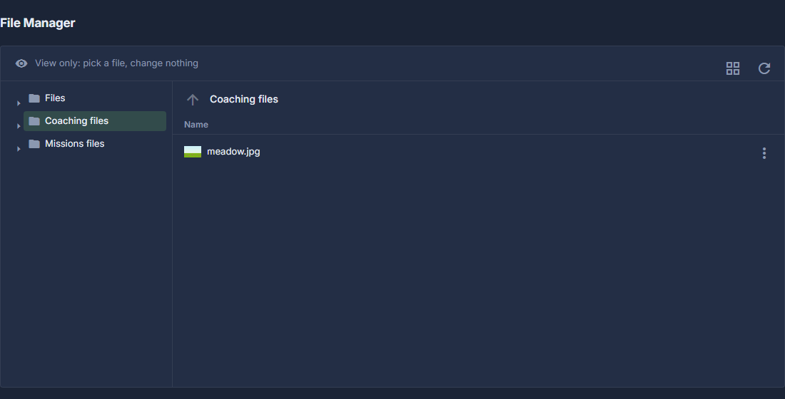 Another ministry's folder says "View only" and offers no Upload, New Directory, Rename or Delete.
