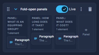 Fold-open panels in the structure: a column per panel.